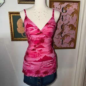 Vintage Y2K Anchor Blue Pink Women's Top